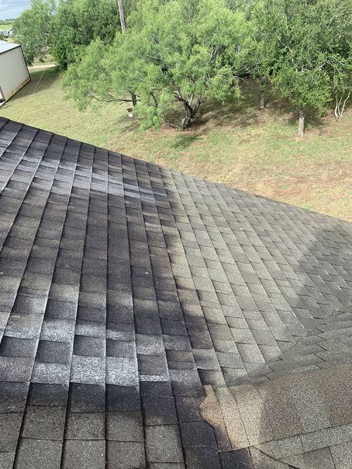 dirty roof washing