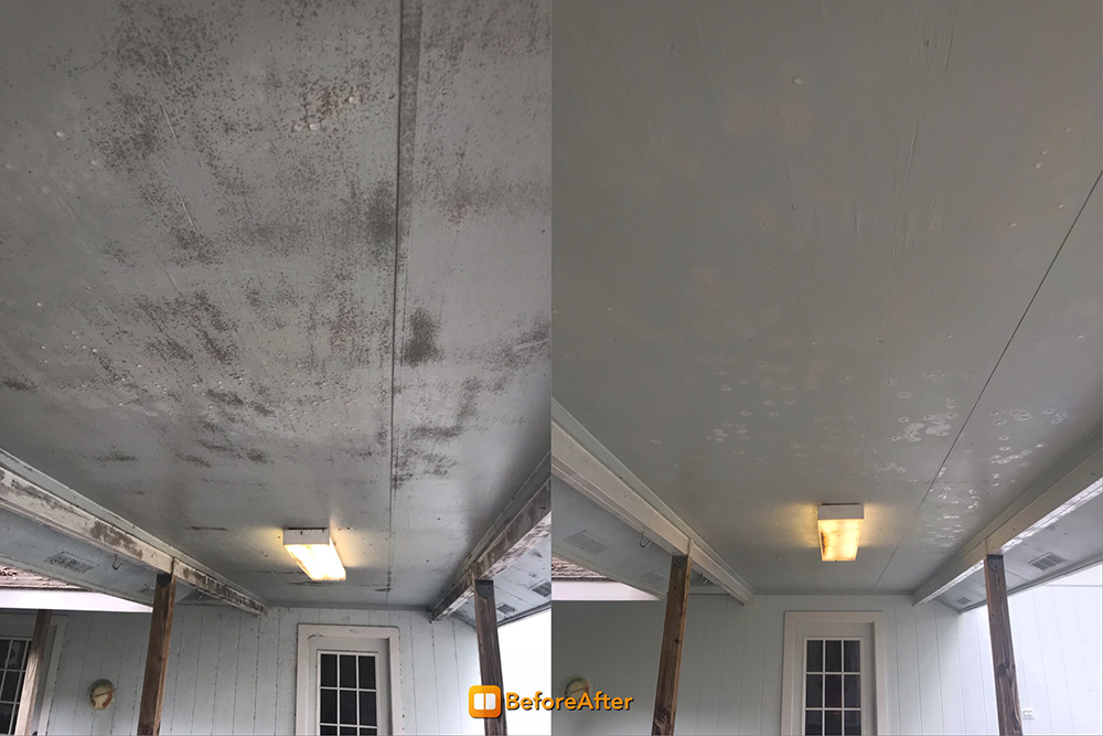 before and after ceiling walkway