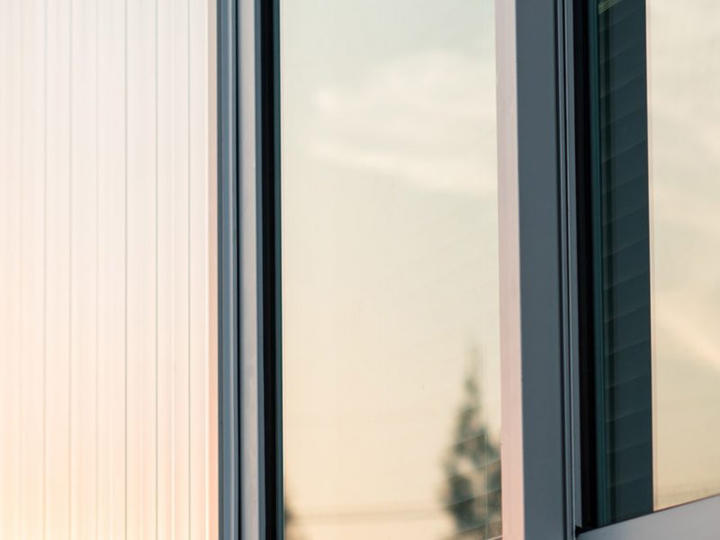 Clean windows with white frame